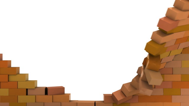 brick wall crumbling