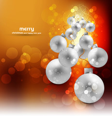 merry christmas colorful background balls vector