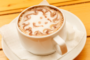 Morning Cup cappuccino with smile