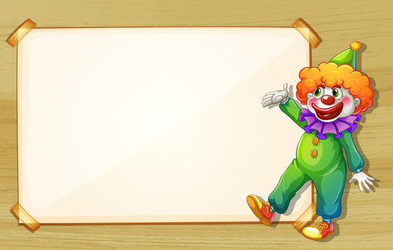 A clown showing the empty board