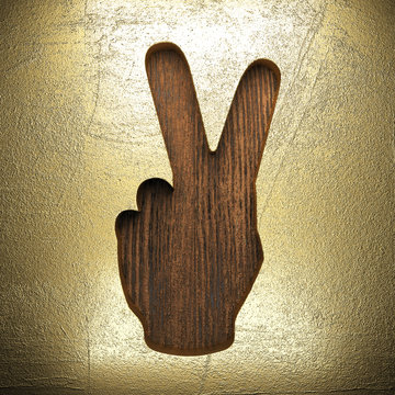 golden sign on wooden wall