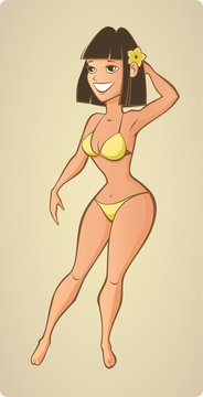 Beautiful summer beach woman