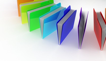 Folders. White background