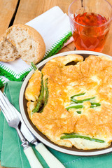 Omelete with green beans