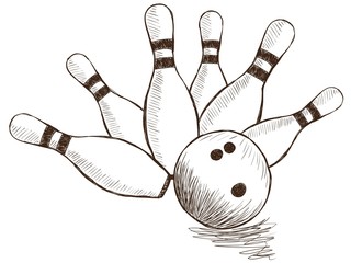 Bowling Pins and Ball