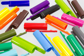 Pens on White Background