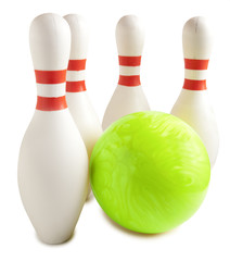 Bowling ball and bowling pin