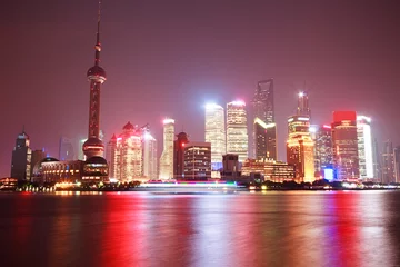 Fototapete shanghai skyline at night,beautiful night view © snvv