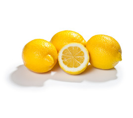 Fresh lemons yellow Isolated on white background