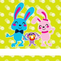 Obraz na płótnie Canvas Happy Easter Bunny Family