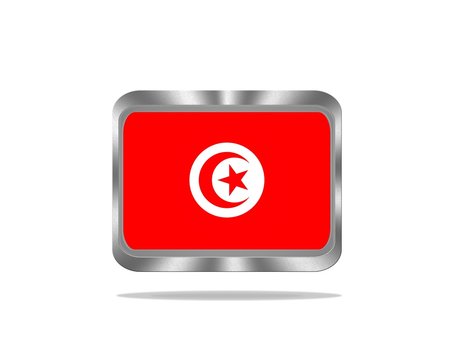 Metal Tunisia flag.