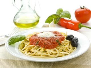 Spaghetti with tomato sauce