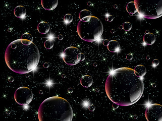 シャボン玉　背景　夜　宇宙 © J BOY
