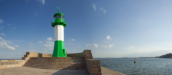 Leuchtturm, R&uuml;gen, Sassnitz Hafen, Mole, Ostsee