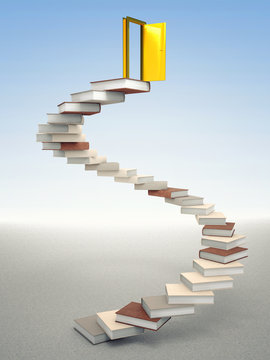 gold door and books