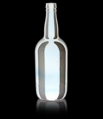 bottle isolated on black background