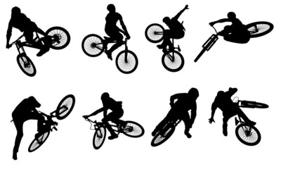 Action bike silhouettes