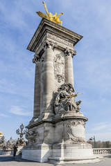 Fototapeta na wymiar Słynny most - Pont Alexandre III. Paryż, Francja.