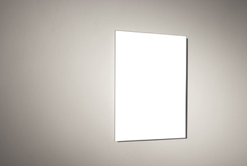 real empty frames gallery at plaster wallwith Photoshop path