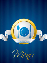 Blue menu brochure design