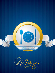 Fototapeta premium Blue menu brochure design