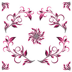 Obraz premium swirling red flowers