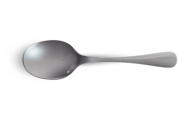 Realistic spoon on white background. Vector design.