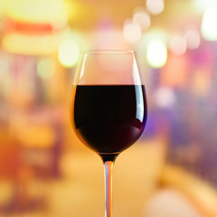 glass with red wine