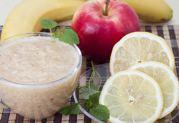 Cocktail of apple, banana and lemon.