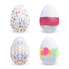 Easter egg with cute designs. 