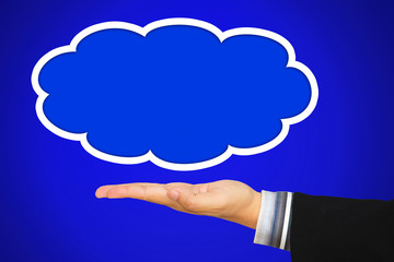 Businessman hand offer the cloud