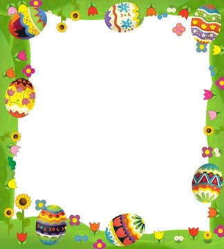 The happy easter frame - illustration for the children