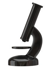 Black microscope icon isolated on white background