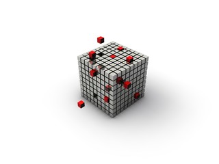 w&uuml;rfel cube Business rot chrom viele