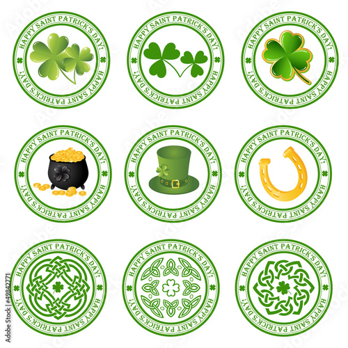 "collection of vector st. patrick's logos" Stock image and royalty-free