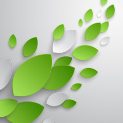 Green leaves abstract background. Vector illustration.