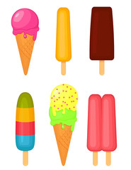 vector illustration of collection of ice cream