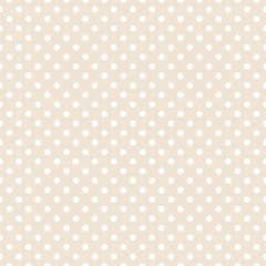 Seamless vector  pattern white polka dots beige background