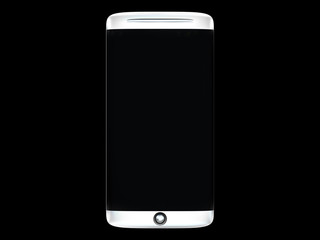Realistic mobile phone with blank s