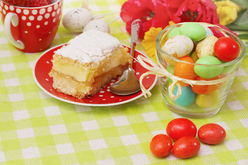easter decoration on the table