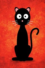 Black Cartoon Cat
