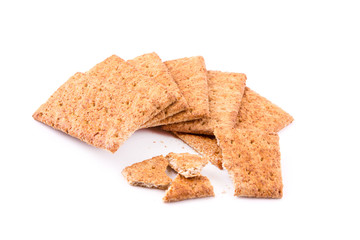 Wholesome biscuits with cereal isolated on white.