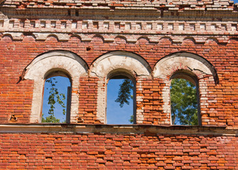Brick windows of destroyed palace