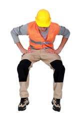 Mason sat looking down