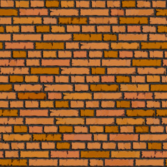 Seamless orange brick wall background.