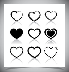 Set of heart icons
