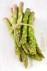 asparagus on the white old table