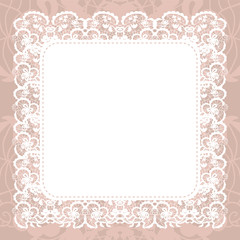 Elegant doily on lace gentle background for scrapbooks
