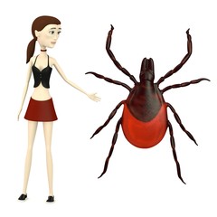 3d render of cartoon character with tick