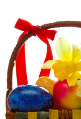 Easter Basket with Easter Eggs. 